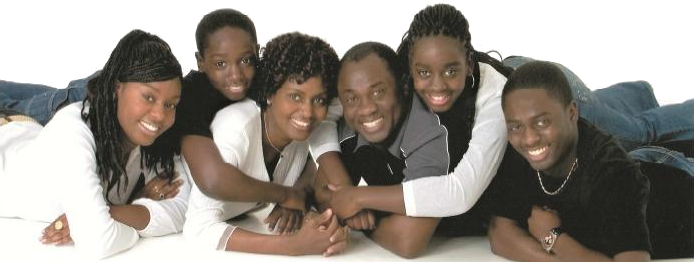 Rev. Philip Asamoah with his children